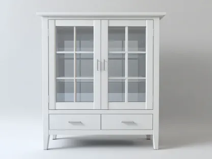 Vitrina de madera con puertas de vidrio 100x40x120 cm - blanco - diseño moderno para salón-Sofagetshop