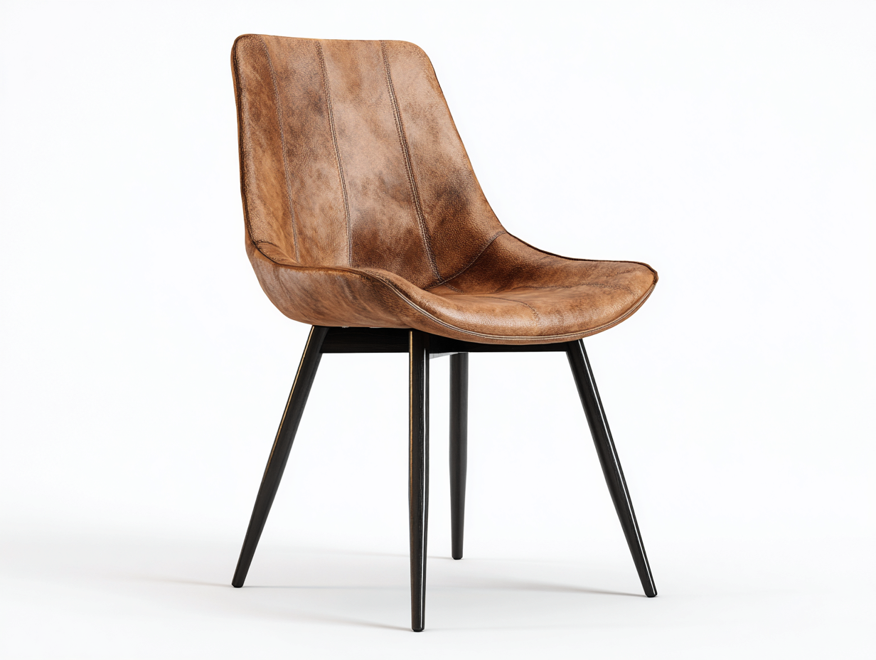 Sillas de comedor tapizada cuero sintético 52x58x85 cm marrón-negro diseño moderno asiento interior-Sofagetshop