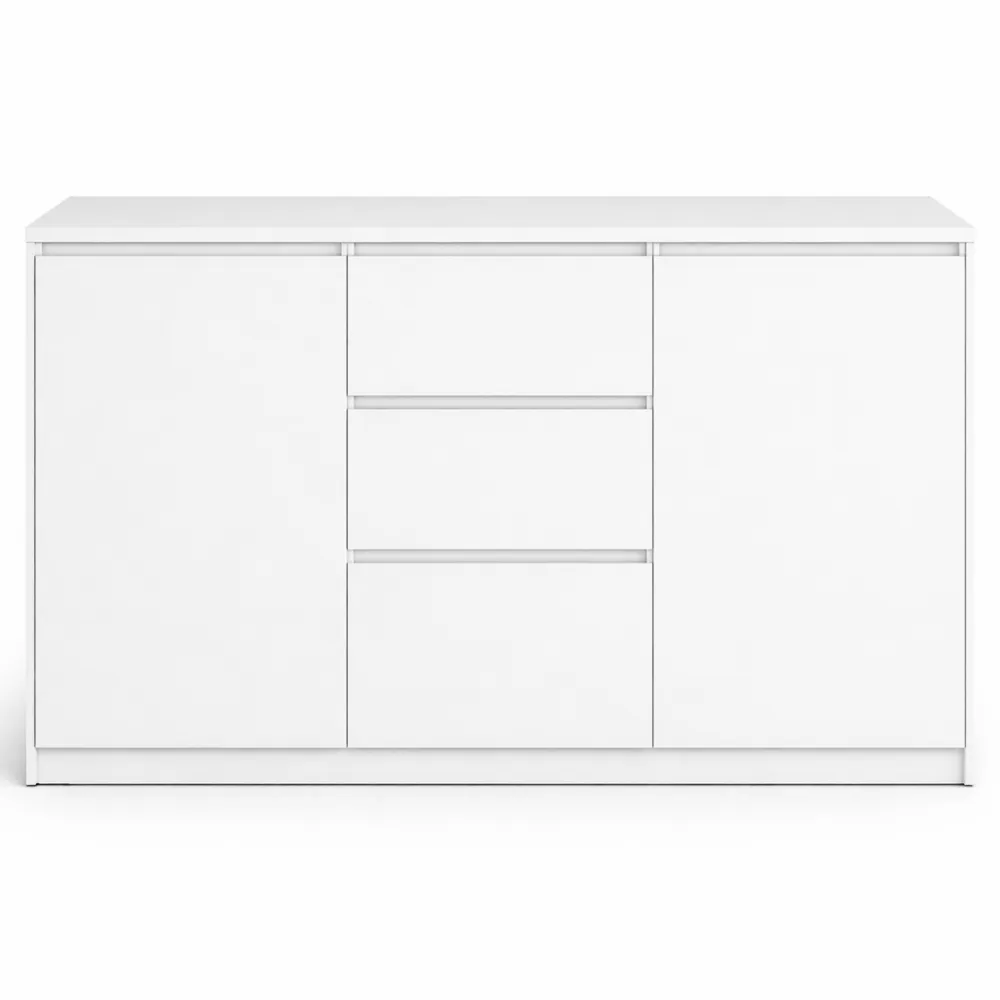 Mehrzweck-Kommode mit Türen und Schubladen, Weiß, 75 cm