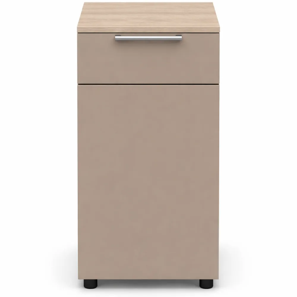 Moderner Aktenschrank mit viel Stauraum, Holzoptik, 40 x 110 x 38 cm