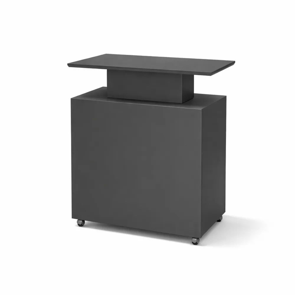 Kompakte Klapptheke mit Fächern und Schranktür