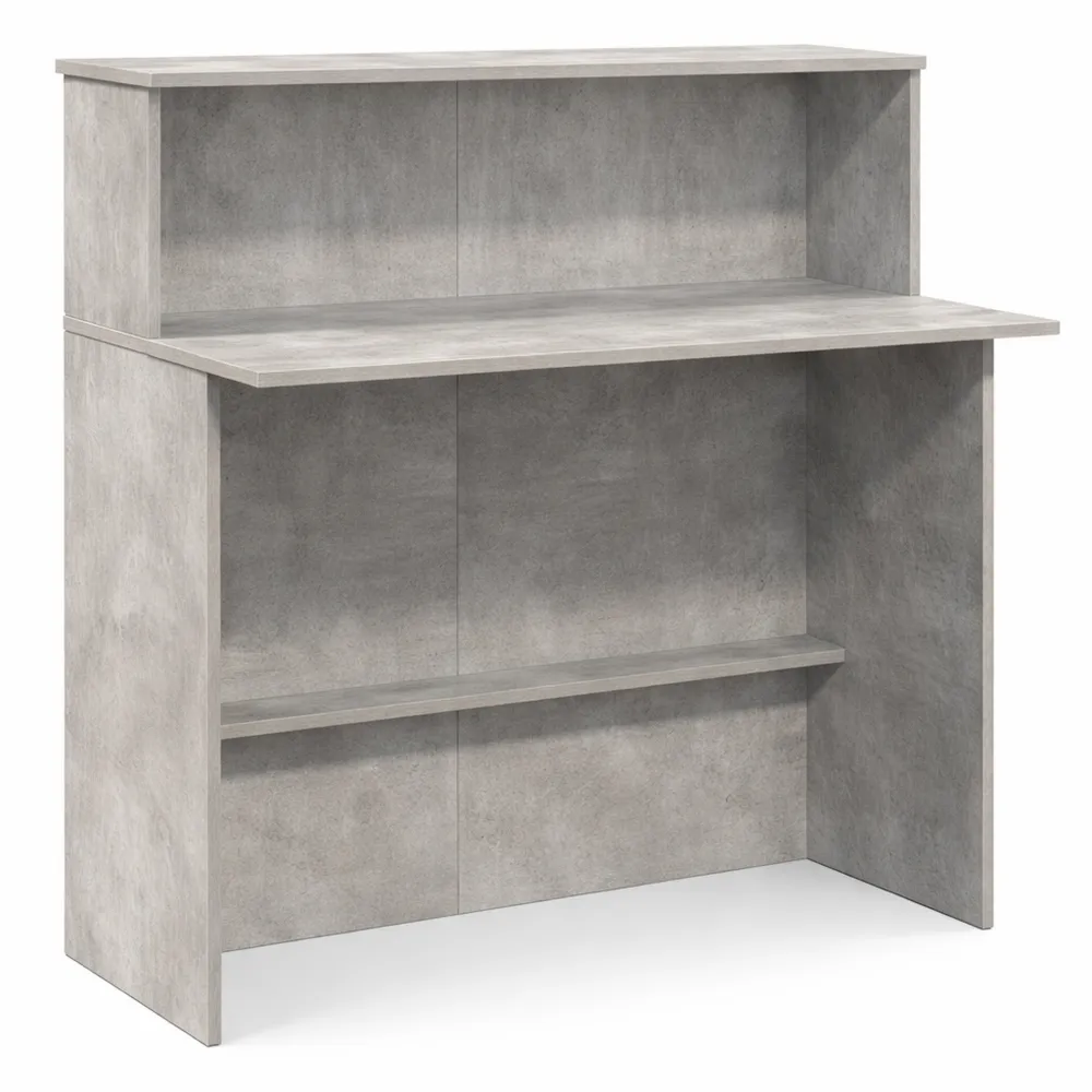 Moderne Empfangstheke in Betongrau, 100x50x103,5 cm, Holzwerkstoff