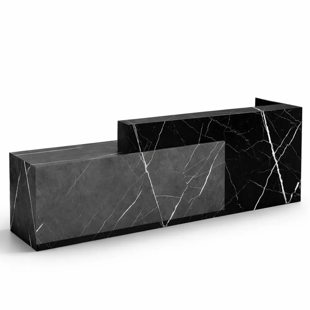 Modulare Empfangstheke mit Stauraumlösungen