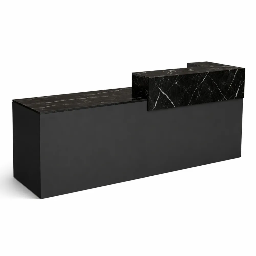 Moderne Empfangstheke mit Schubladen und Regalen für Büro und Geschäft