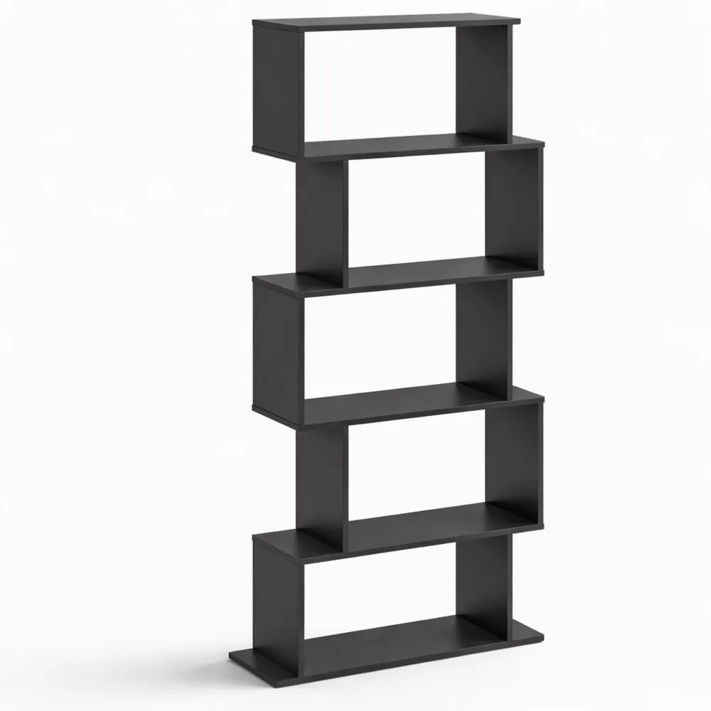 Modernes S-förmiges Bücherregal mit 6 Ebenen 191x70x24 cm