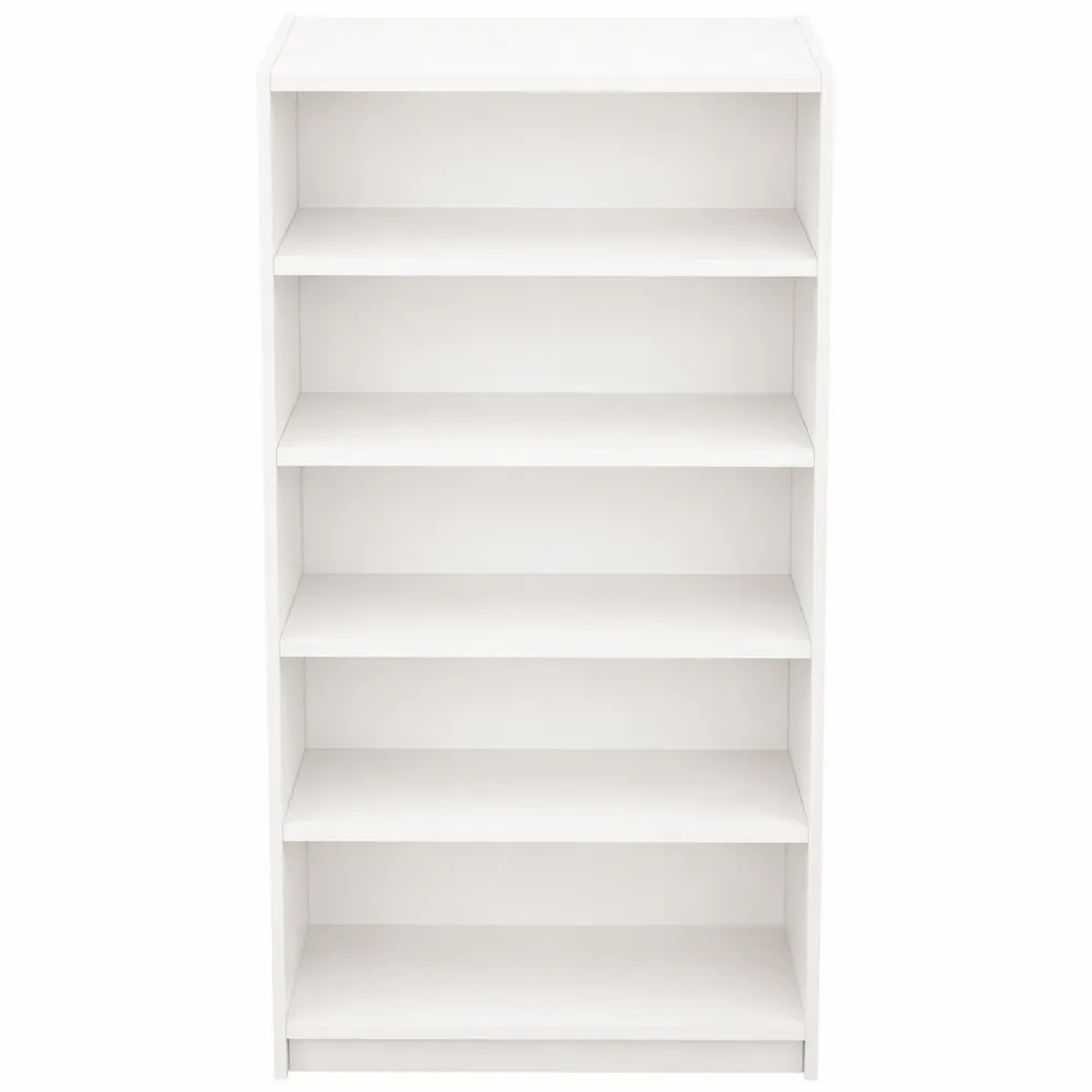 Bücherregal mit 6 Ebenen, verstellbare Regalböden, 80 cm breit, Weiß