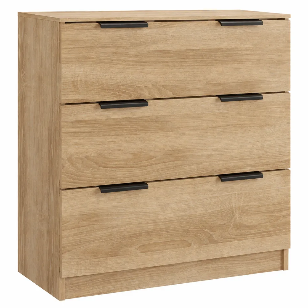 Mehrzweck-Kommode mit 3 Schubladen aus Holzwerkstoff in Sonoma-Eiche