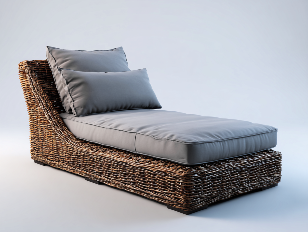 Tumbonas de jardín ratán con cojín acolchado 195x70x85 cm - gris-marrón - diseño cómodo para jardín-Nookgoden