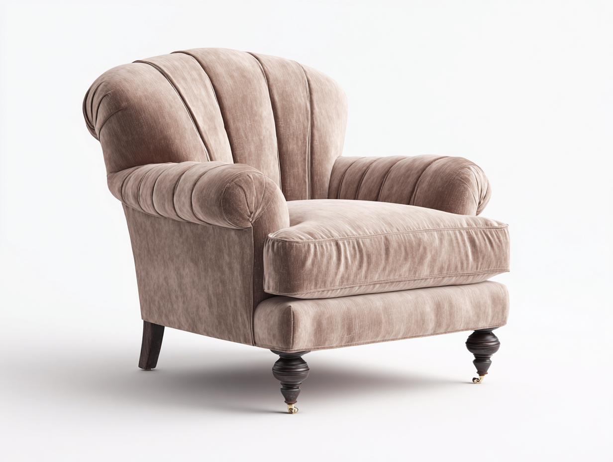 Sillones tapizados de terciopelo 88x85x90 cm - beige - sillón individual - estilo clásico-Nookgoden