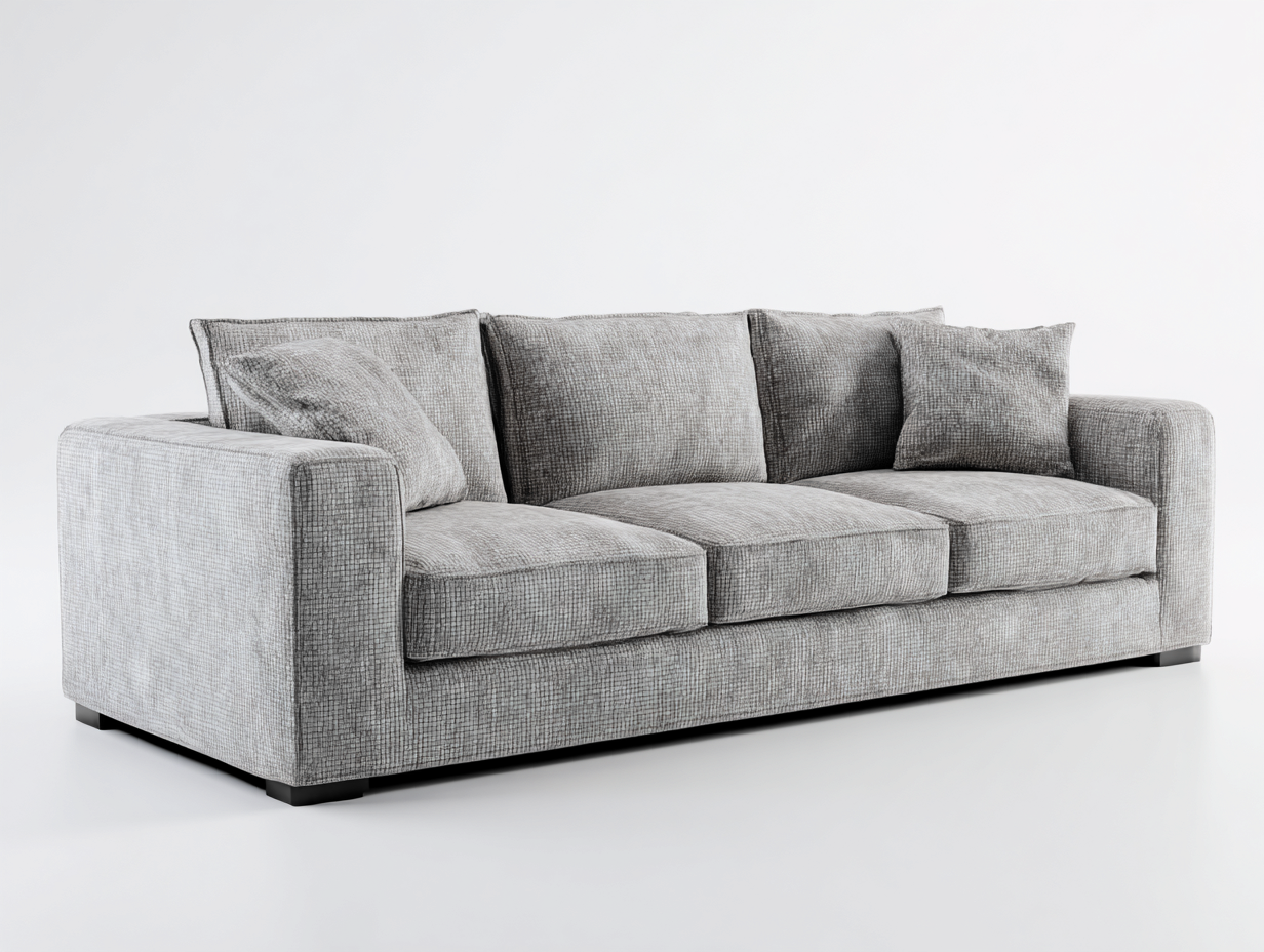 Sofás 3 plazas tapizado tela 210x90x85 cm - gris oscuro - diseño moderno sala de estar-Nookgoden