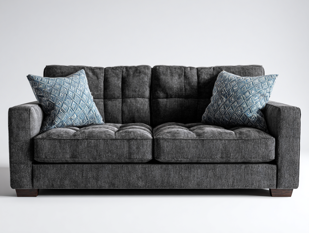 Sofás 2 plazas tapizados en tela 180x88x82 cm - gris oscuro - sofá de salón moderno - diseño confortable-Nookgoden