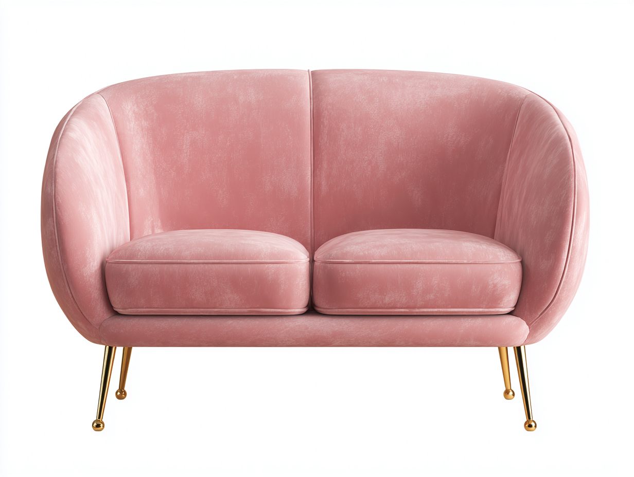 Sofás 2 plazas terciopelo para salón 142x78x80 cm - rosa - diseño moderno elegante-Nookgoden