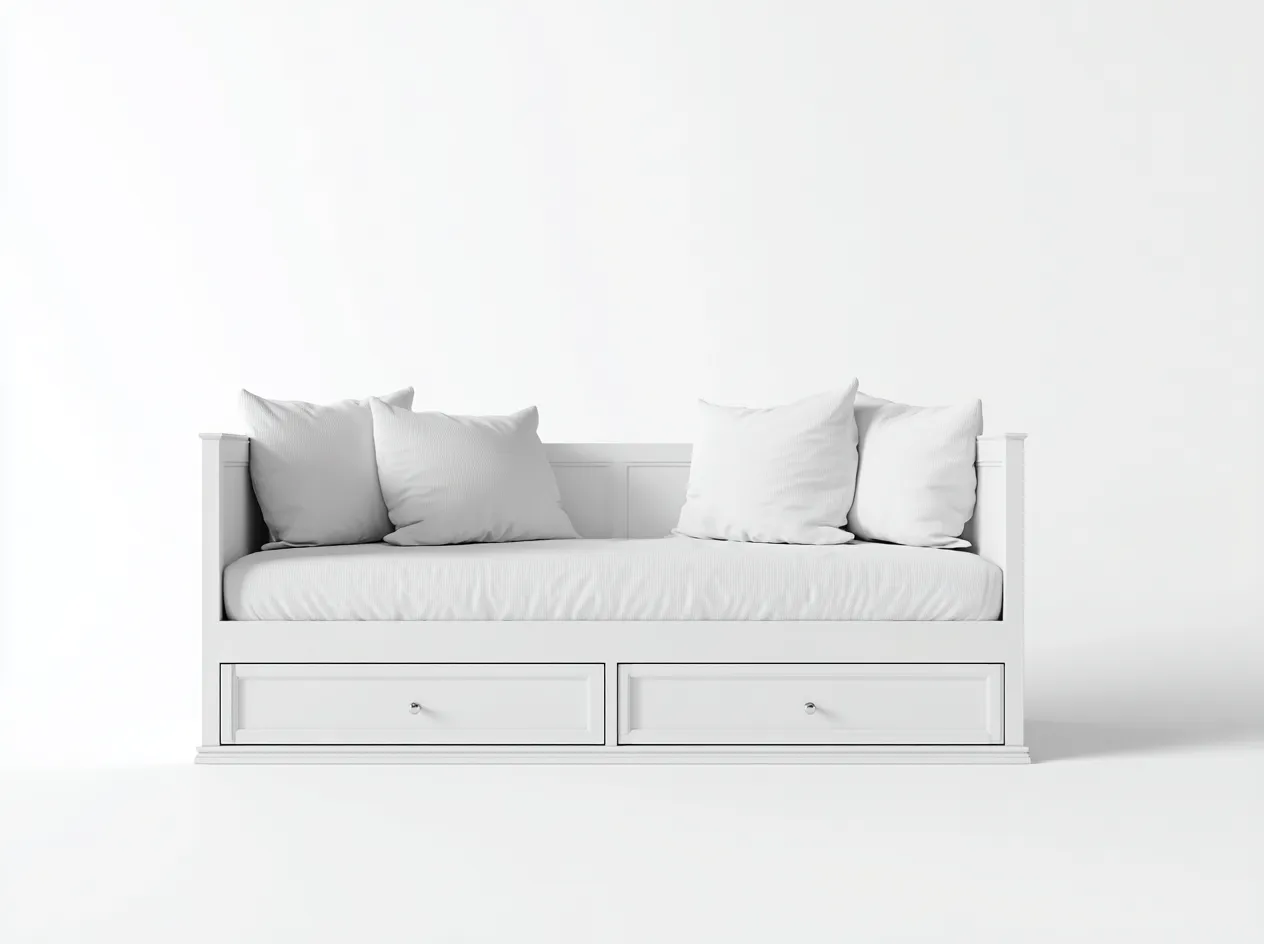 Schlafsofa-Holz-Stoff-210x95x85 cm-Weiß-Klassischer Stil-Oakgetyard