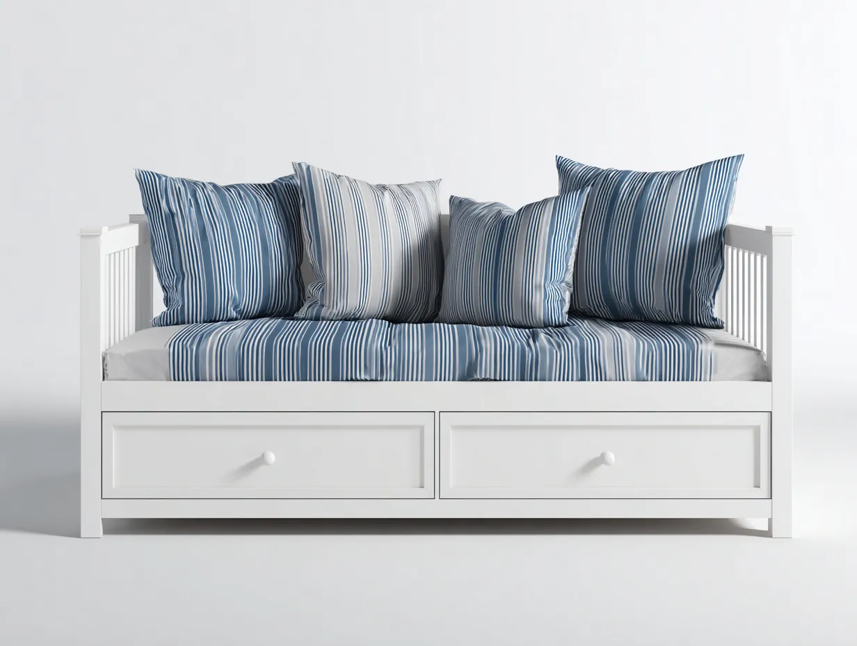 Schlafsofa-Holz-Stoff-216x97x88 cm-Weiß-Moderner Stil-Oakgetyard