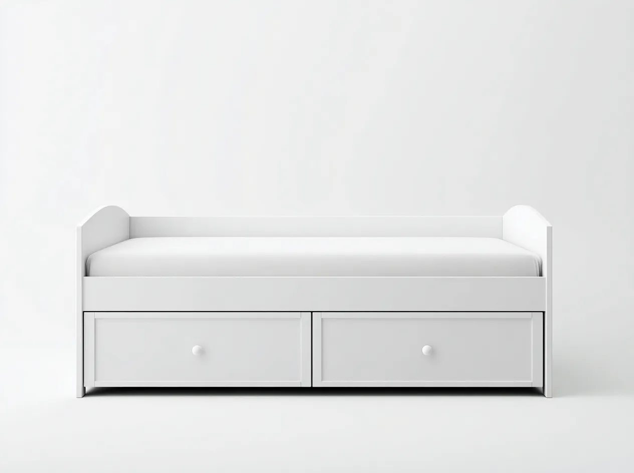 Schlafsofa - Holz-Stoff - 209 x 94 x 75 cm - Weiß - Moderner Stil-Oakgetyard