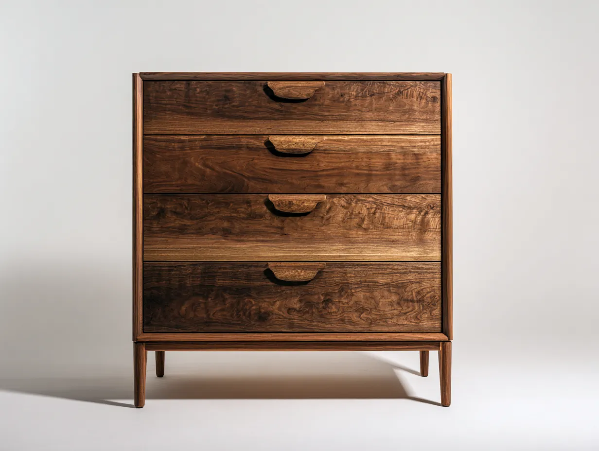 Kommode mit Schubladen - Massivholz - 96 x 44 x 90 cm - Braun - Moderner Stil-Oakgetyard