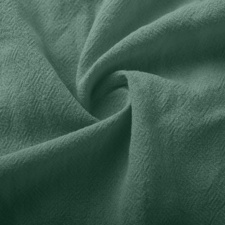 Men's linen summer beach solid-color lapel daily pocket shirt