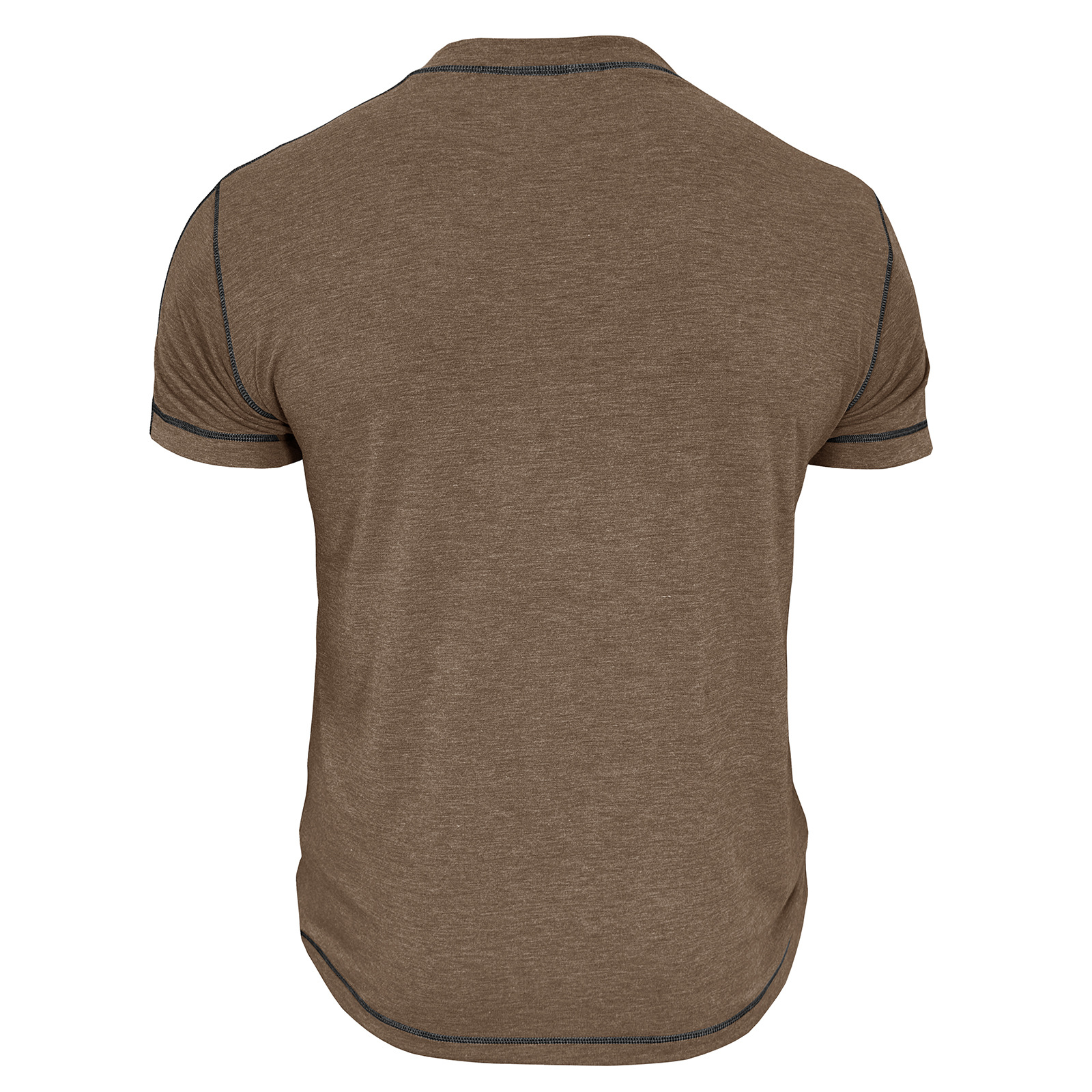 Men's Fashion Contrast-Color Short-Sleeve Henley Base Layer T-Shirt with Round Neck