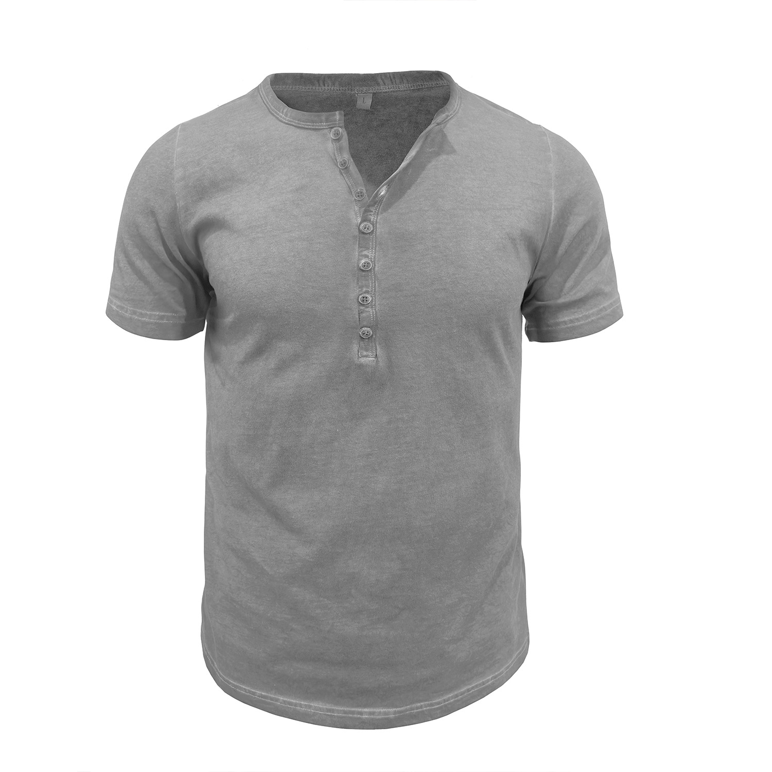 Vintage crew neck henley summer base layer outdoor short-sleeve T-shirt