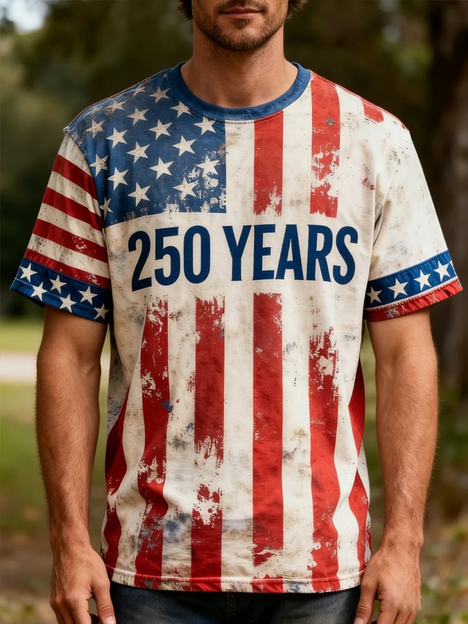 Men's 250th Anniversary of the United States Printed Short-Sleeve T-Shirt