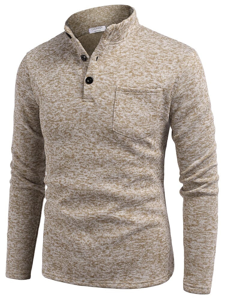 Thermal Fleece Henley Sweatshirt