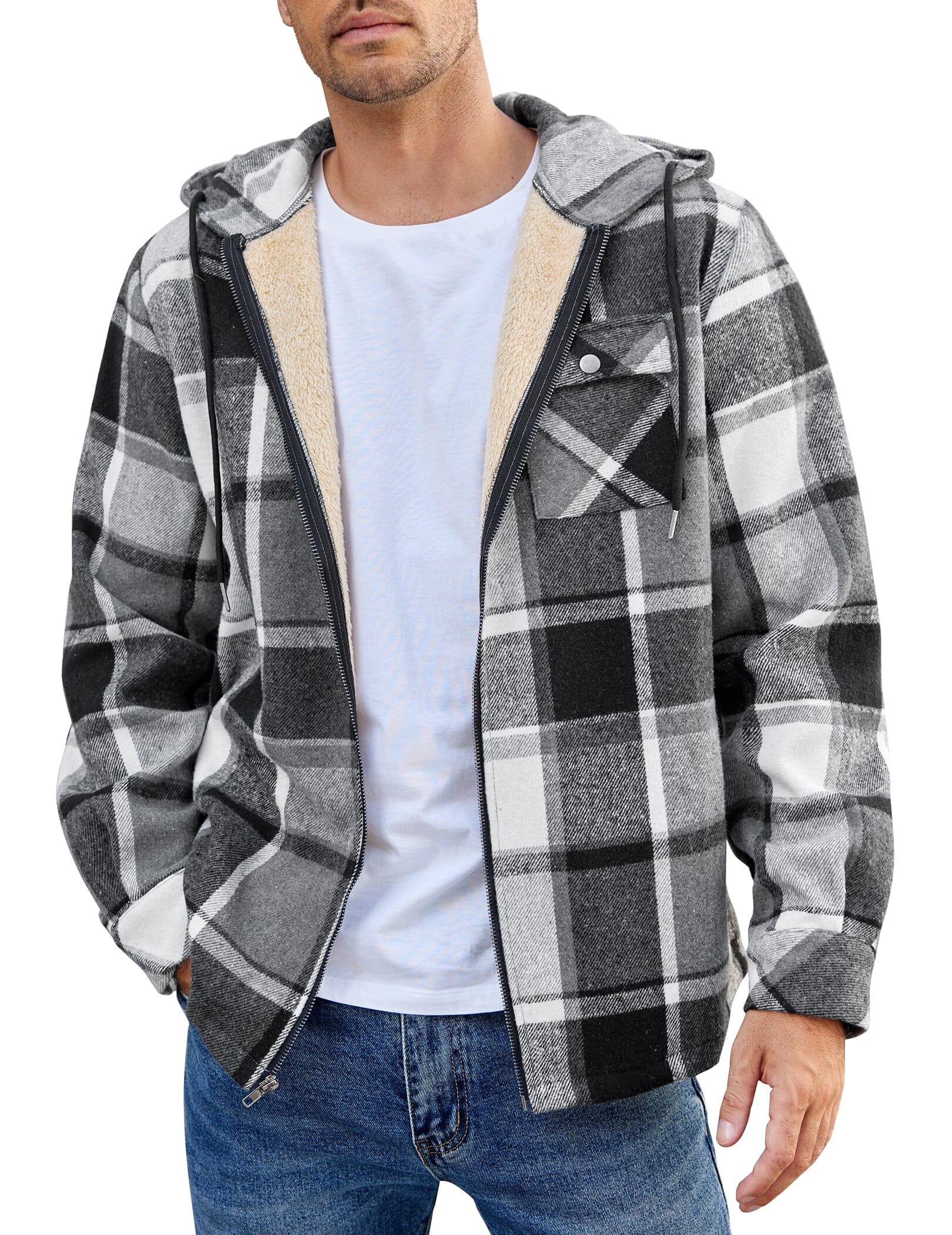 Comfy Plaid Flannel Lined Jacket