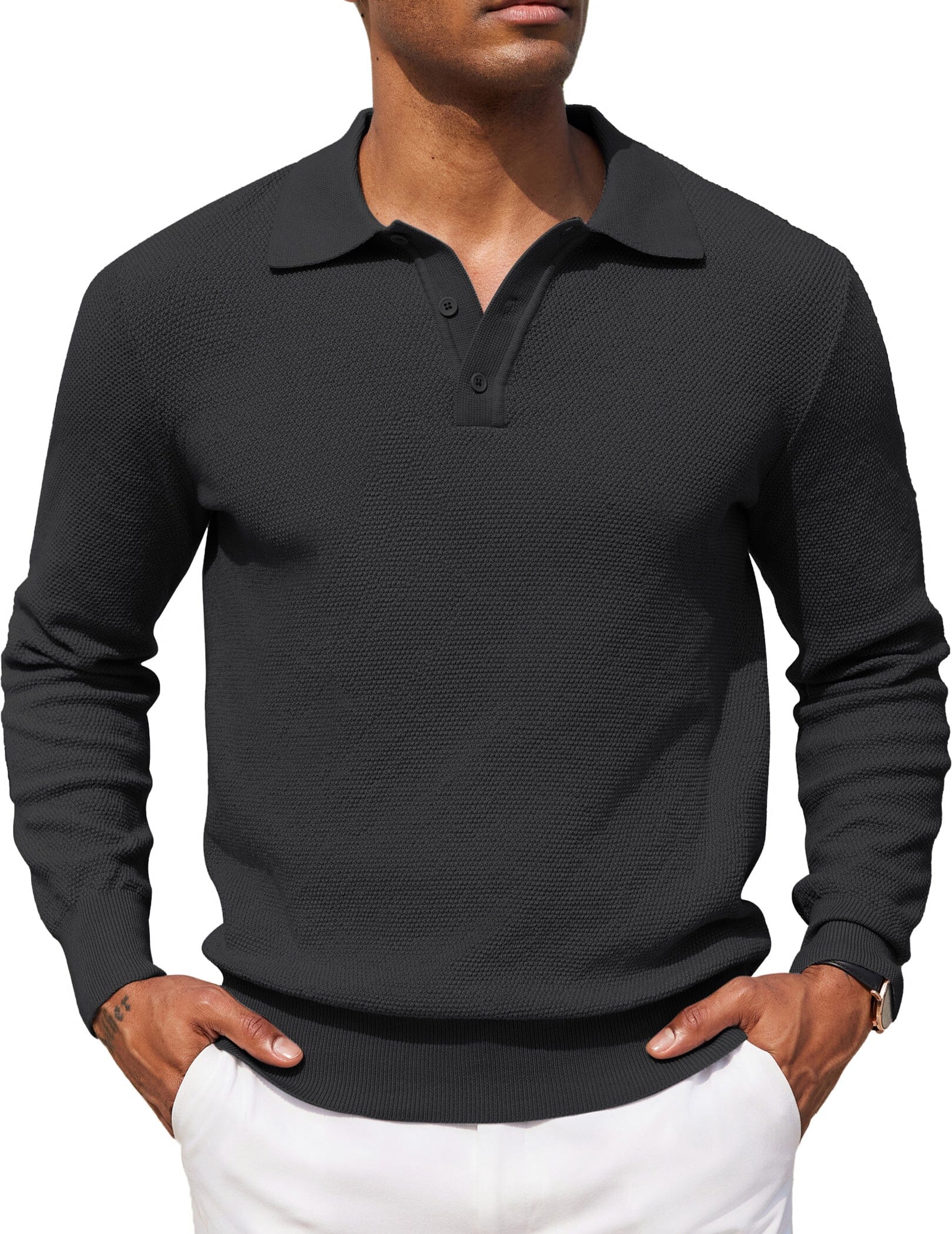 Casual Stretch Polo Sweater Shirt