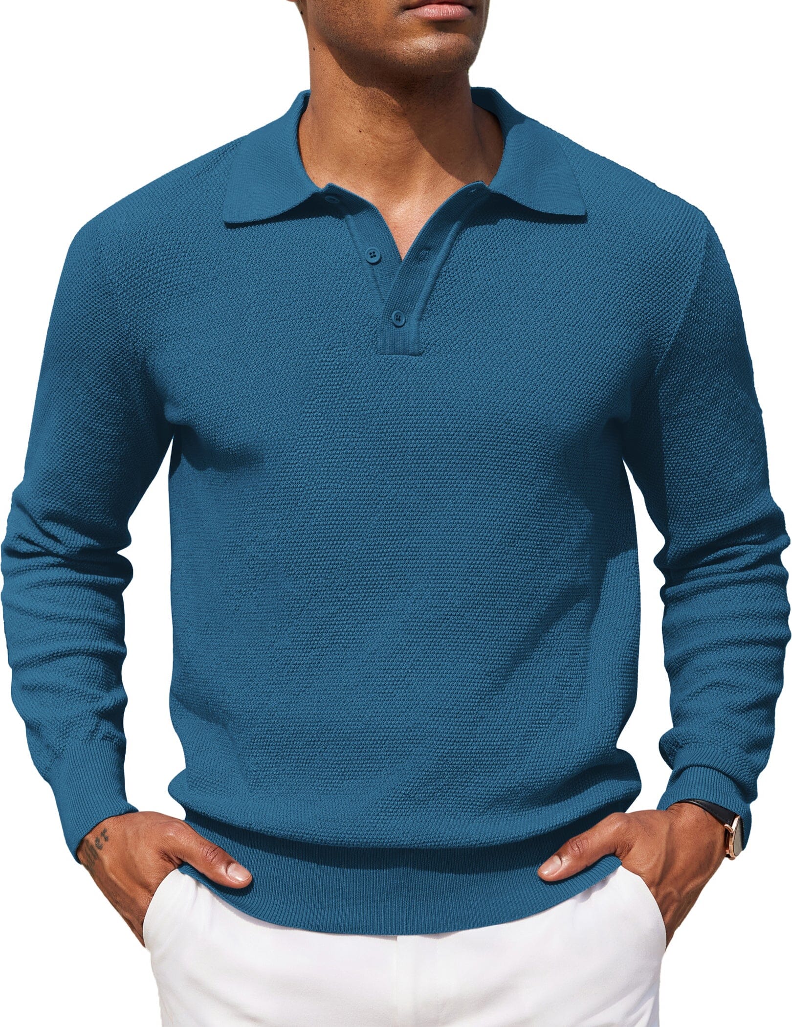 Casual Stretch Polo Sweater Shirt