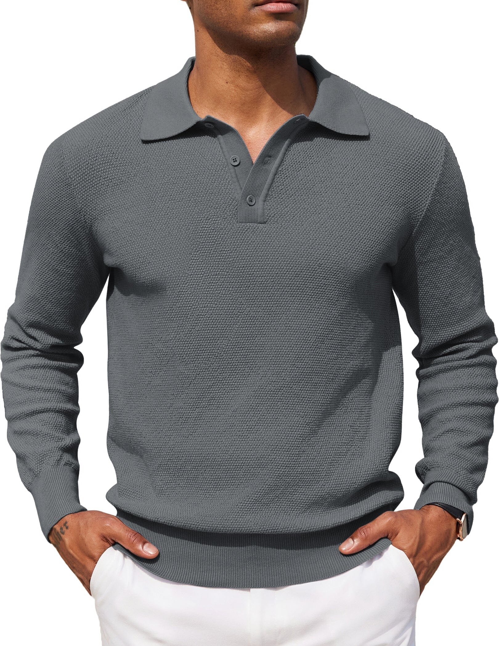 Casual Stretch Polo Sweater Shirt