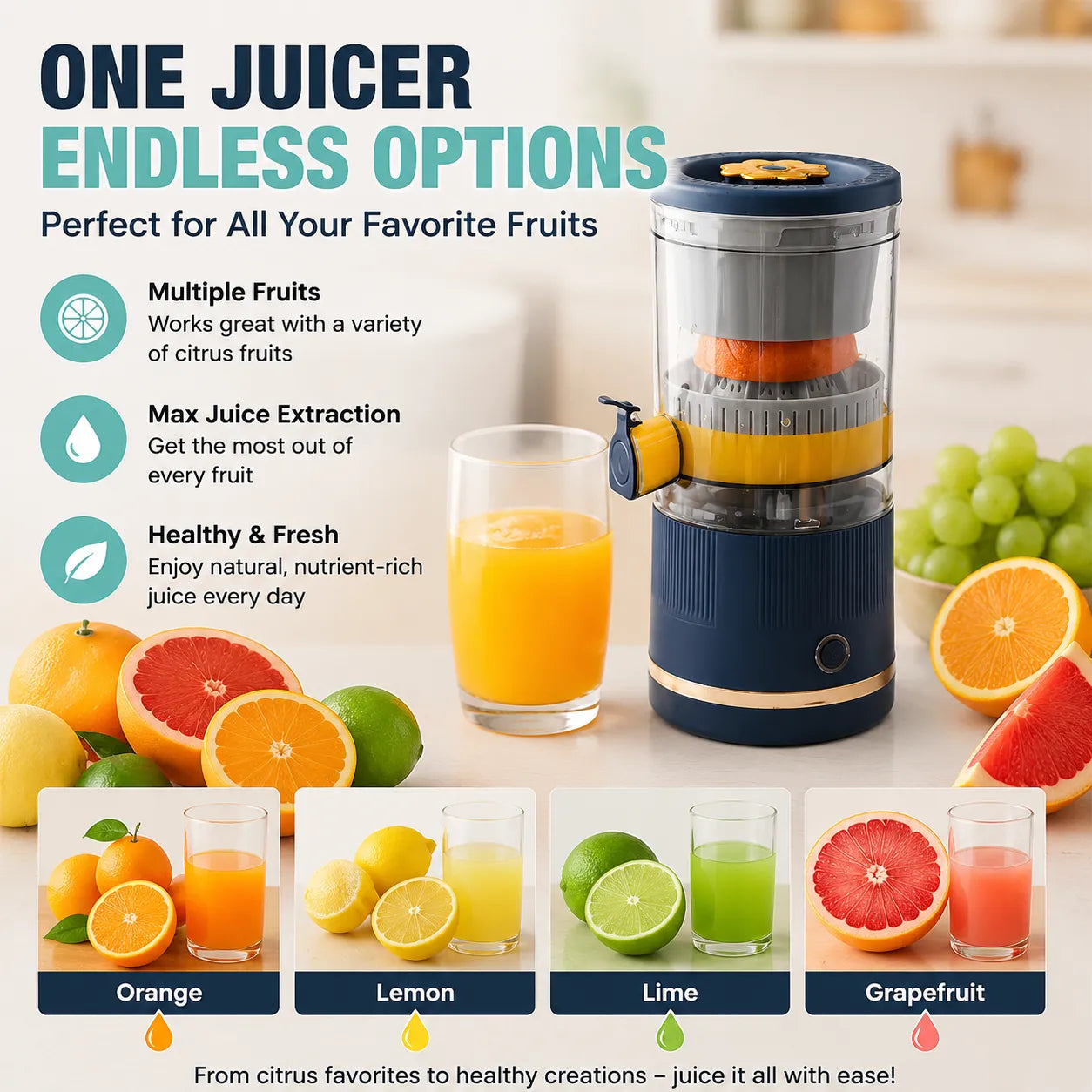 🍊 Lever-Press Automatic Electric Citrus Juicer