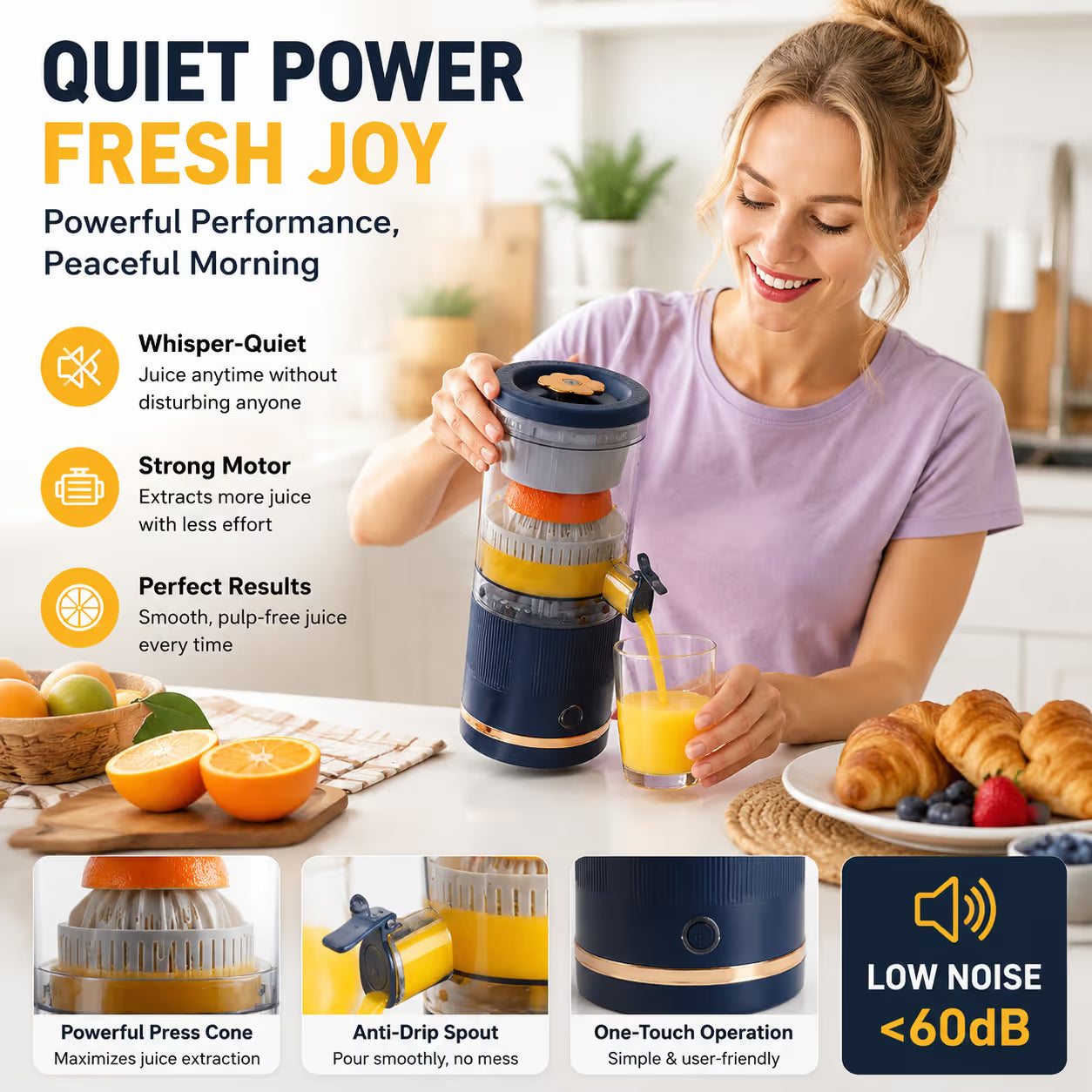 🍊 Lever-Press Automatic Electric Citrus Juicer