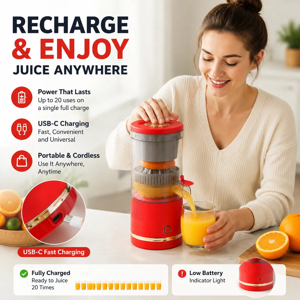 🍊 Lever-Press Automatic Electric Citrus Juicer