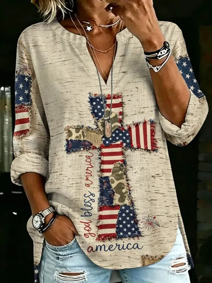 Women's 250th Anniversary Floral Digital Print Top Shirt