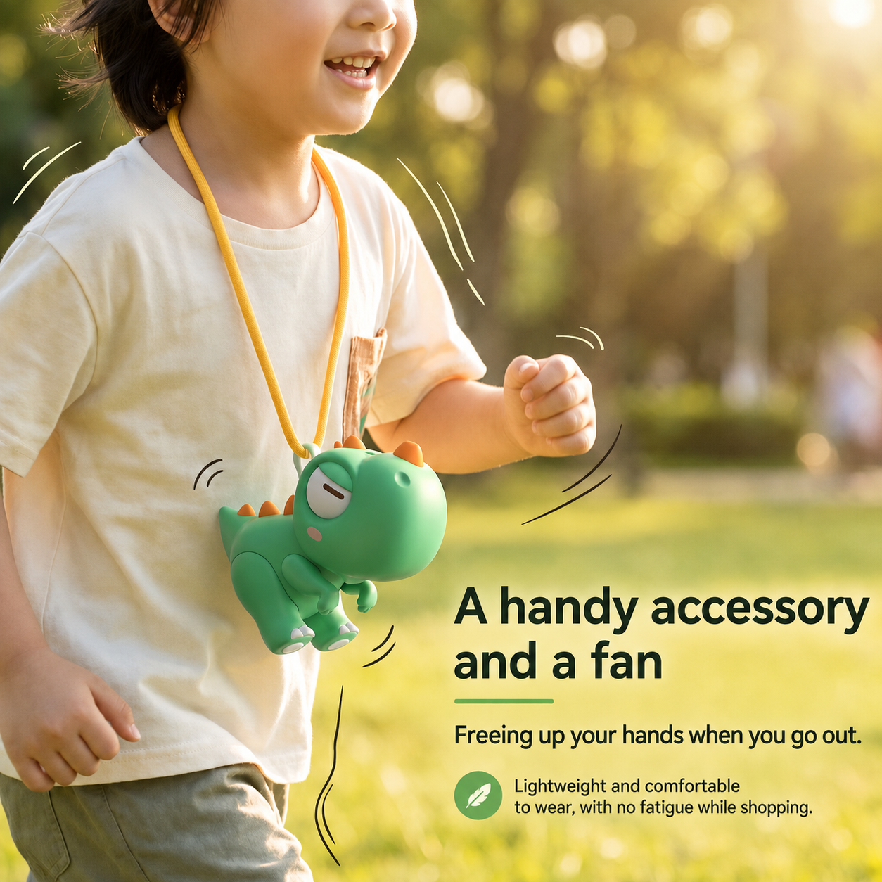 Cute dinosaur or elephant portable fan—perfect for cooling down hot food, soup, or baby meals; can be clipped onto cups or used as a desktop ornament/toy.