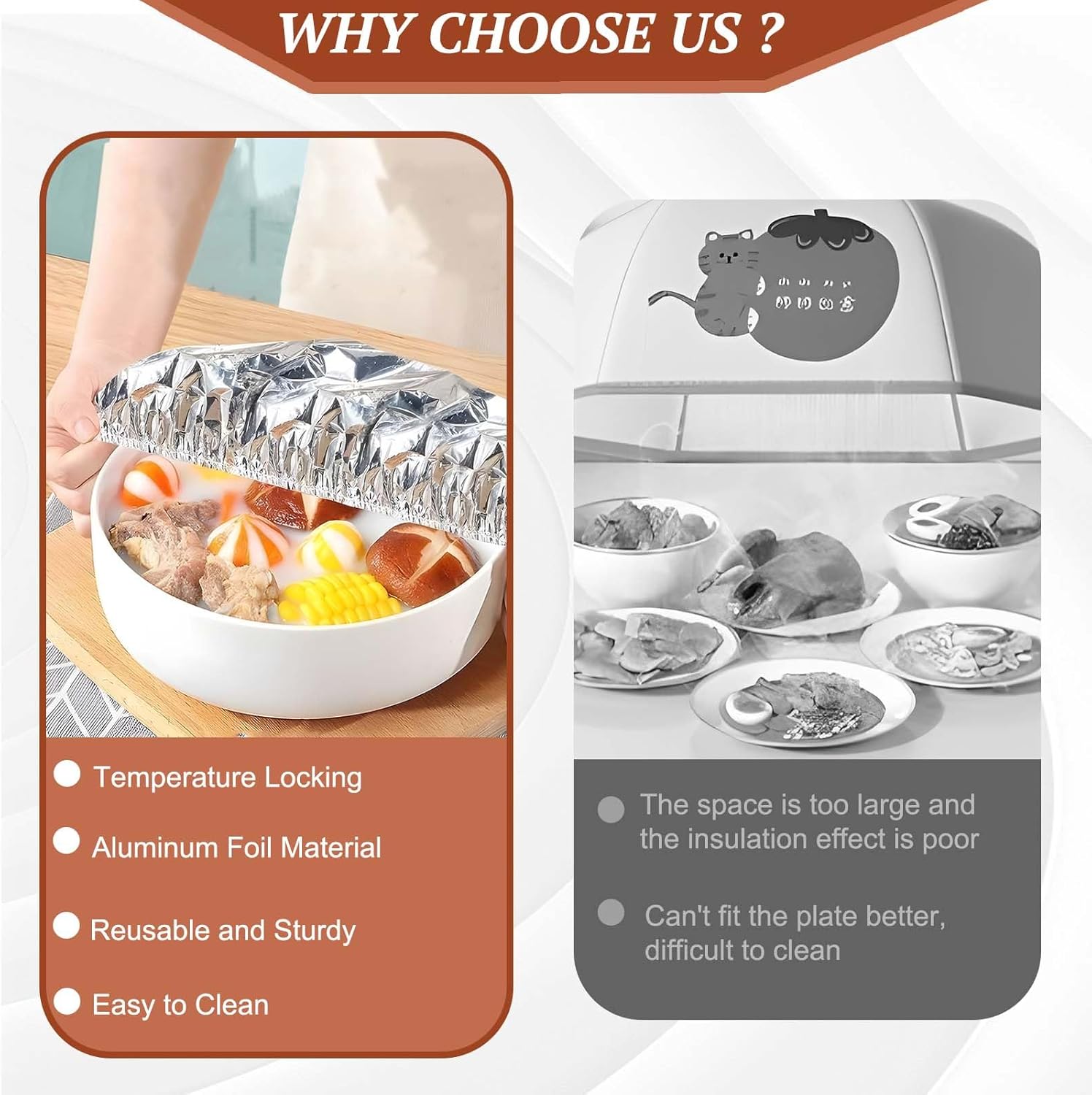 🍲Last Day Sale 50% OFF🍥Home dining table & food container aluminum foil heat-retaining cover