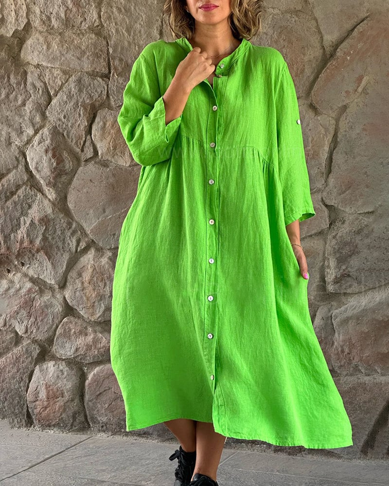 🎁 Hot Sale 50% OFF 🔥 Cotton And Linen Loose Shirt Dress👗