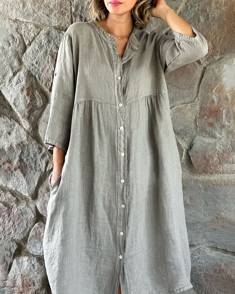 🎁 Hot Sale 50% OFF 🔥 Cotton And Linen Loose Shirt Dress👗