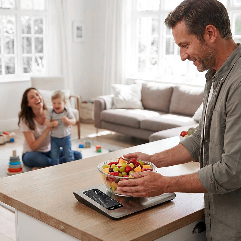 💗LAST WEEK SALE 50% OFF⚡⚖️Digital kitchen scale📊 – measures 19 nutritional values & calories via app, 5kg stainless steel 🥗✅ for healthy eating & weight loss