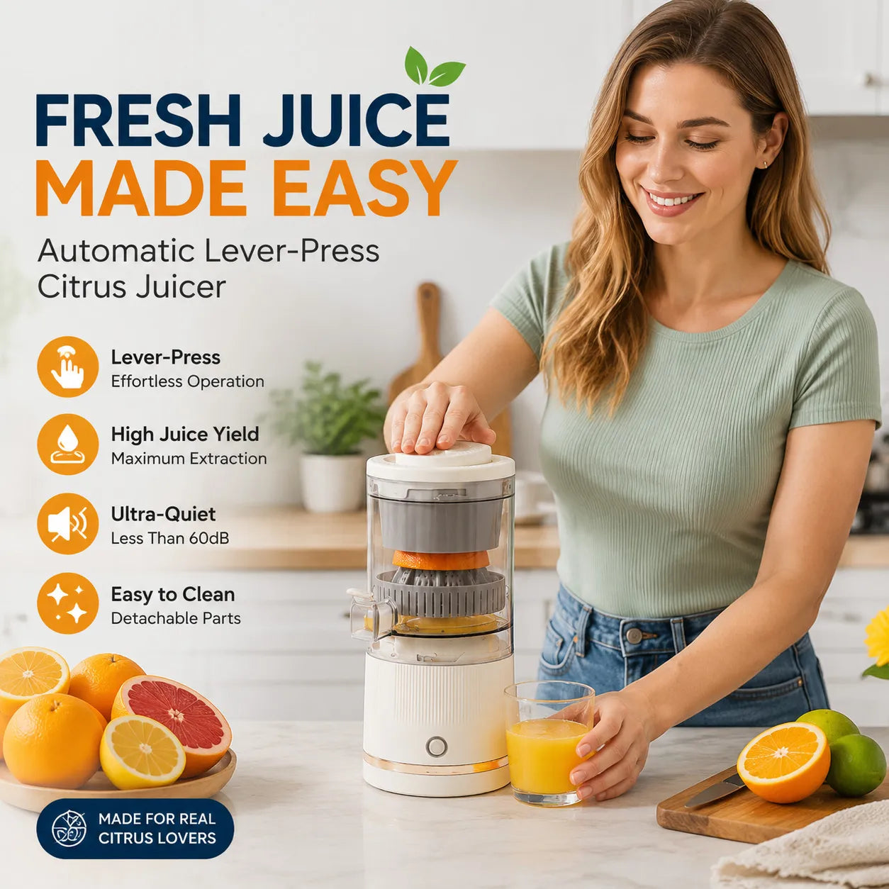 🍊 Lever-Press Automatic Electric Citrus Juicer