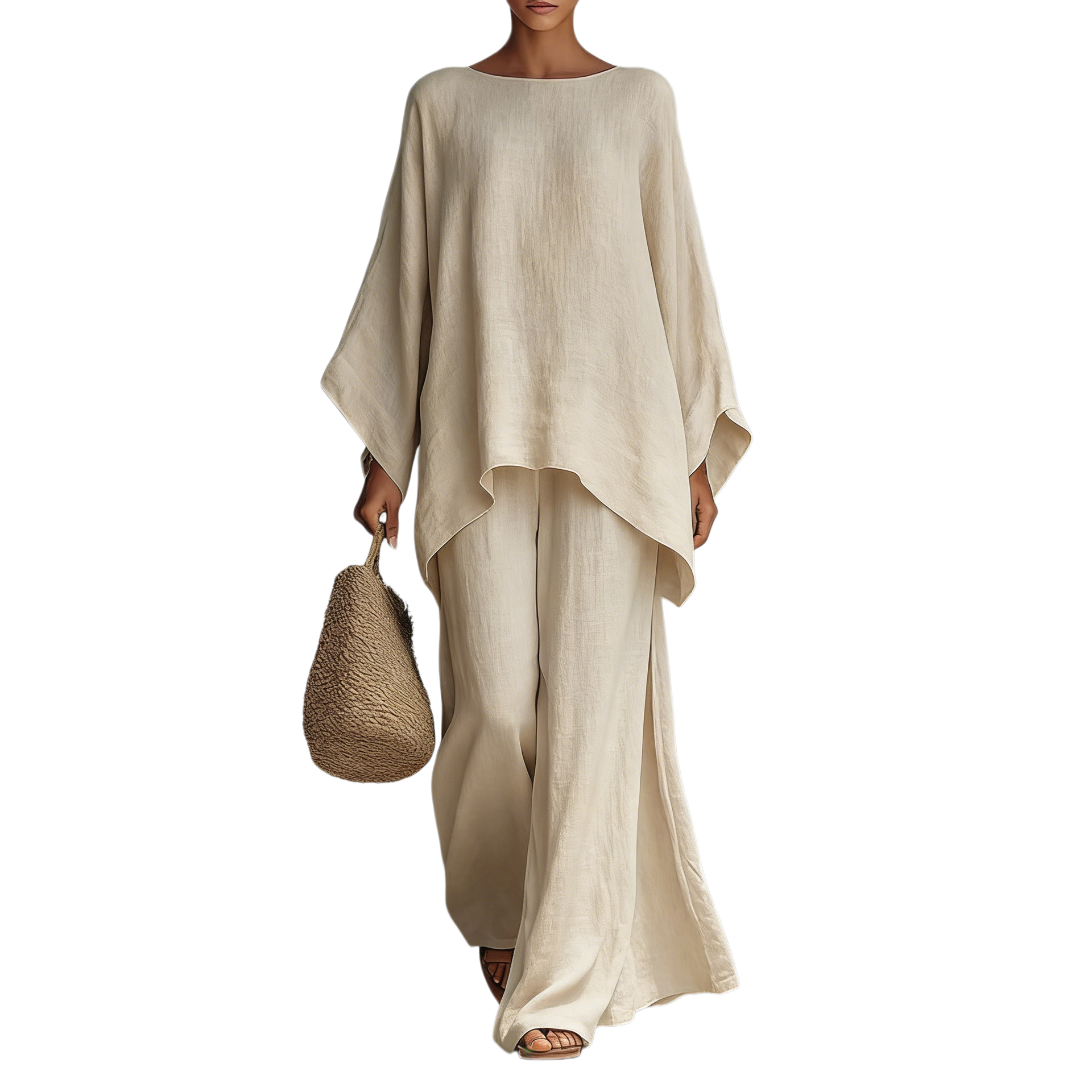 Relaxed Cape-Style Two-Piece Set