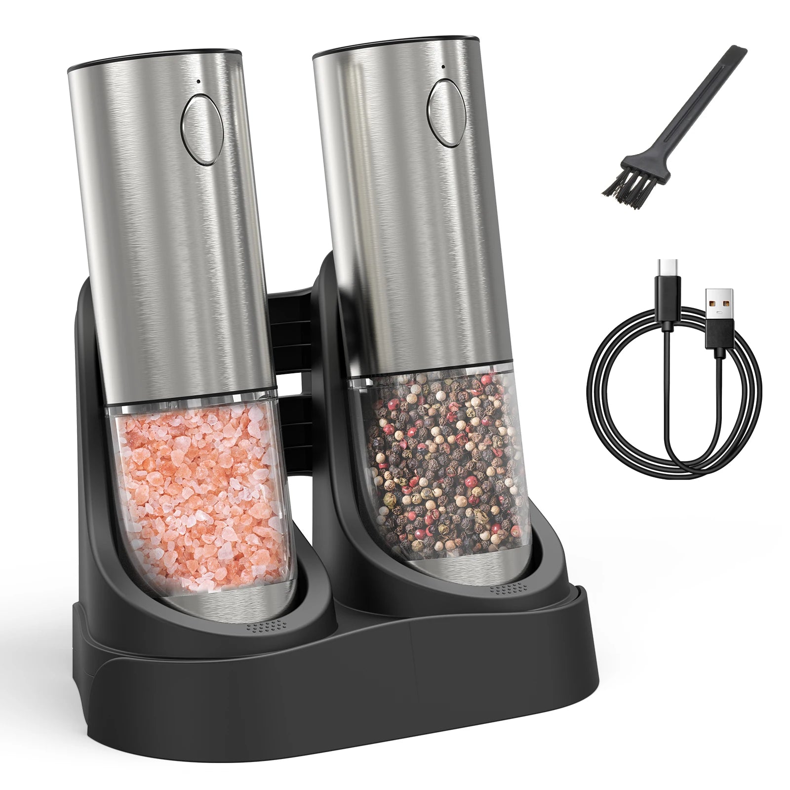 Rechargeable Electric Salt and Pepper Grinder Set
