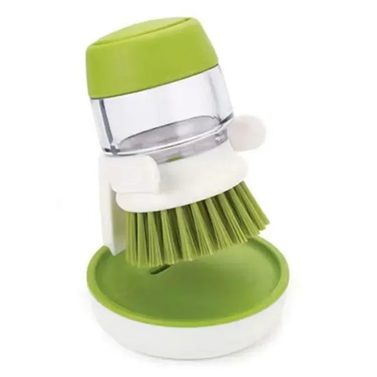 2-in-1 Soap Dispensing Dish Brush with Holder & Drip Tray