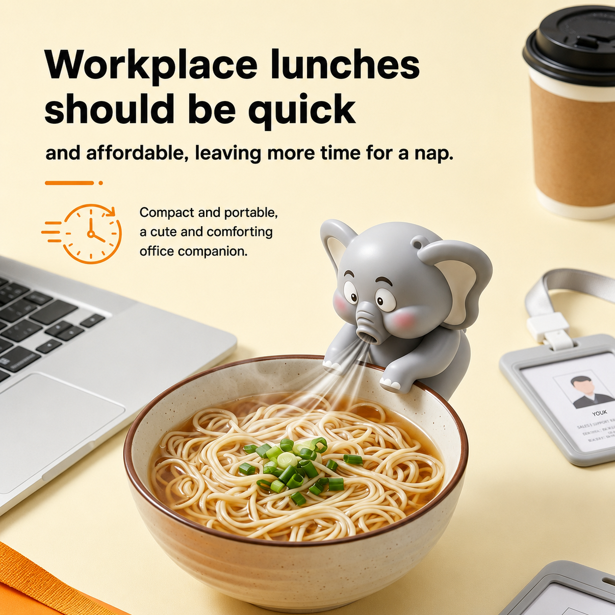 Cute dinosaur or elephant portable fan—perfect for cooling down hot food, soup, or baby meals; can be clipped onto cups or used as a desktop ornament/toy.