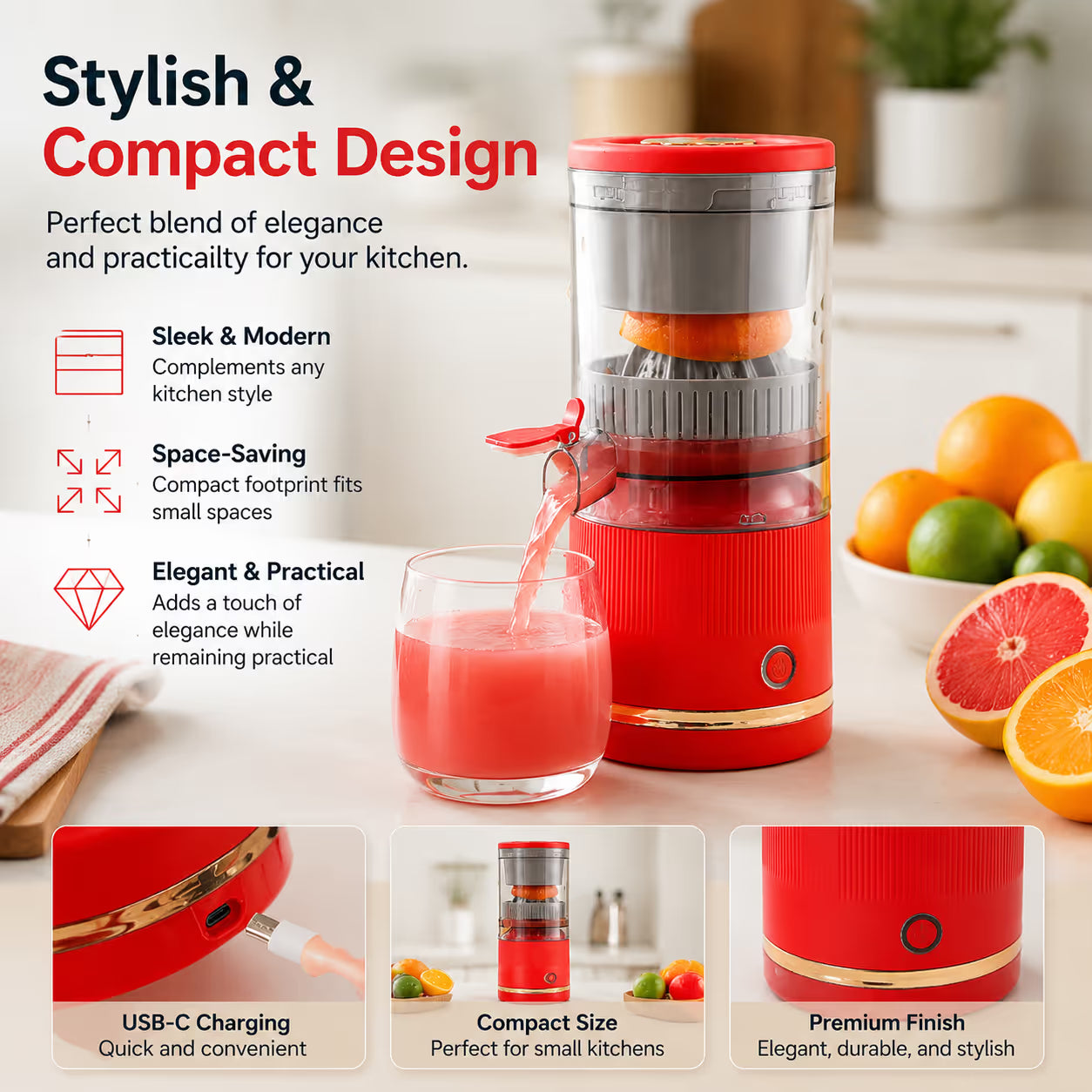🍊 Lever-Press Automatic Electric Citrus Juicer