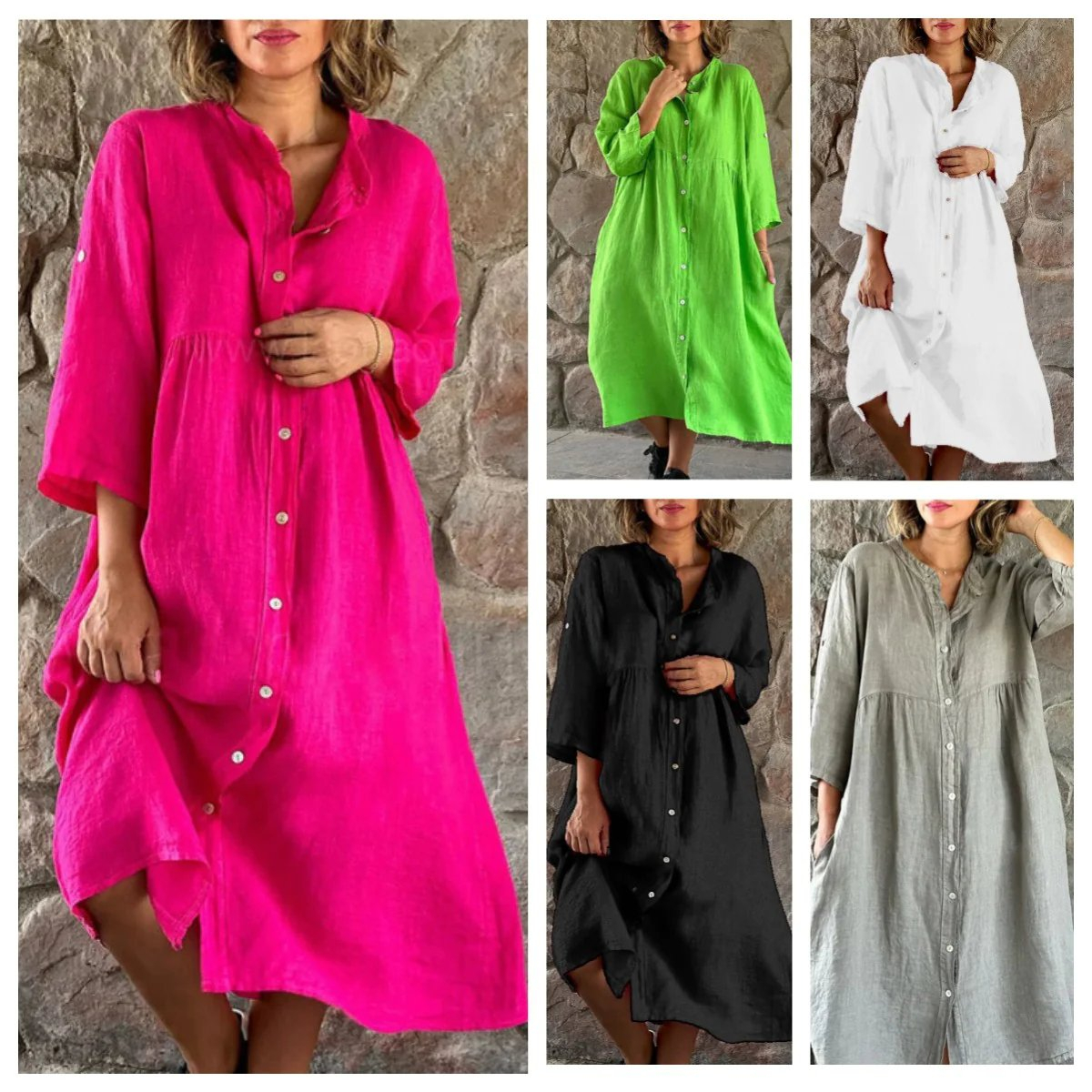 🎁 Hot Sale 50% OFF 🔥 Cotton And Linen Loose Shirt Dress👗