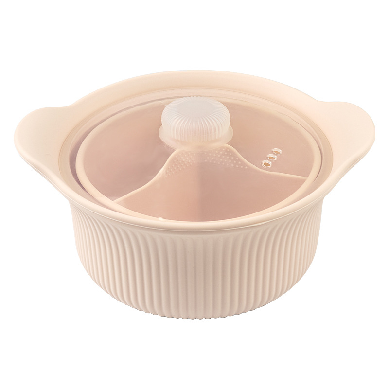 Silicone Steamer/Soup Pot Liner – Microwave & Air Fryer Safe – Includes Lid – For Low-Fat Steaming of Rice and Vegetables
