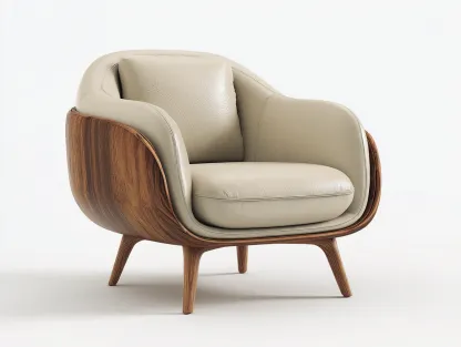 Sillón de tela con estructura de madera 88x82x85 cm - beige - diseño moderno envolvente-Roomgohome