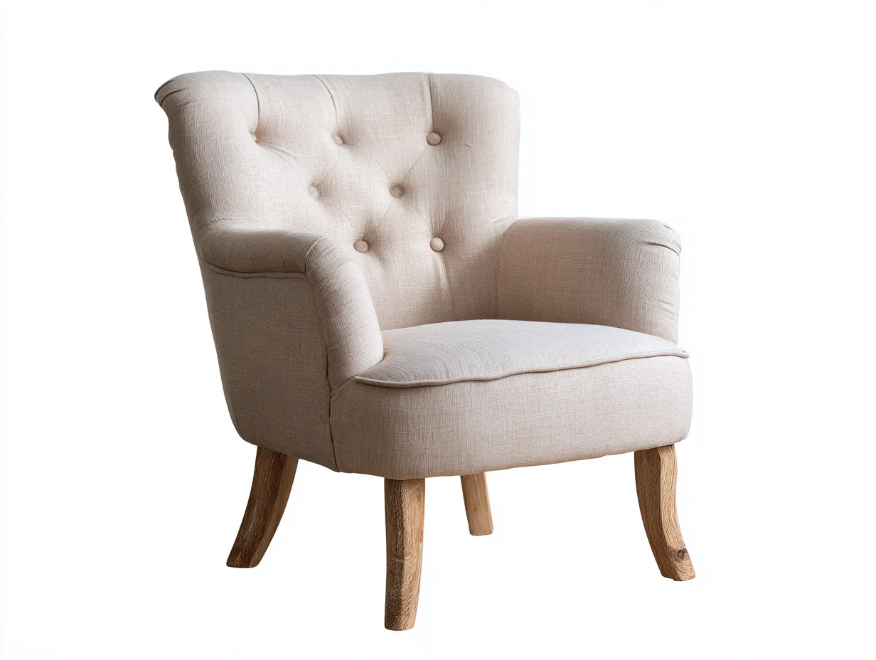 Sillón de tela beige 78x82x90 cm diseño moderno sillón individual salón-Roomgohome