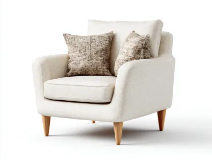 Sillón de tela con patas de madera 85x80x82 cm - beige - diseño moderno-Roomgohome