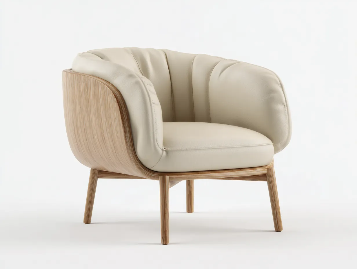 Sillón de tela beige 82x80x78 cm diseño moderno sillón individual salón-Roomgohome